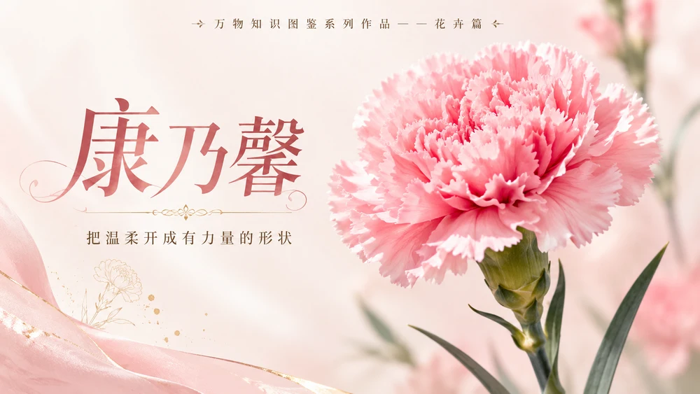 万物知识图鉴系列作品PPT——康乃馨