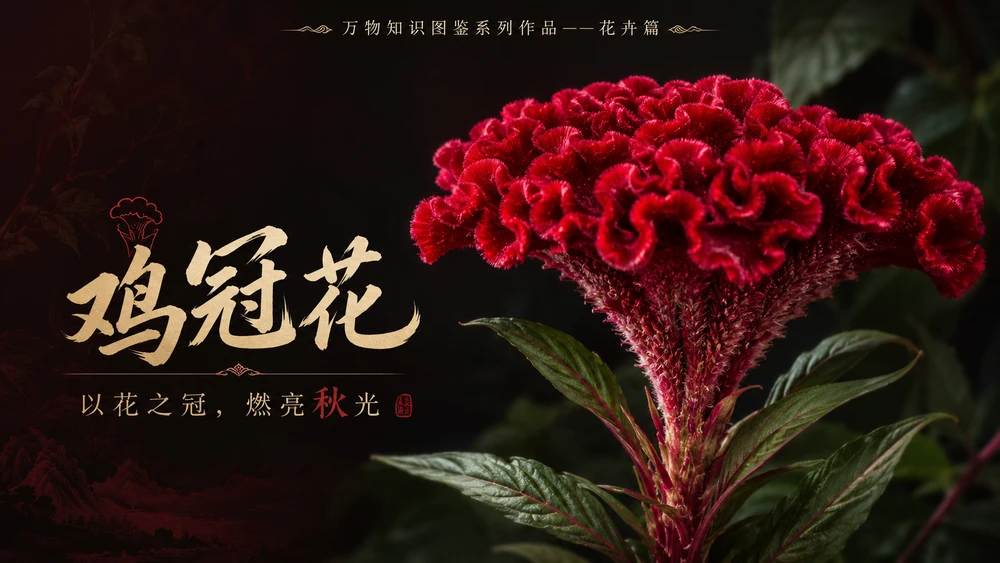 万物知识图鉴系列作品PPT——鸡冠花【4K】
