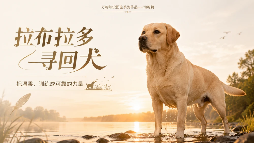 万物知识图鉴系列作品PPT——拉布拉多寻回犬