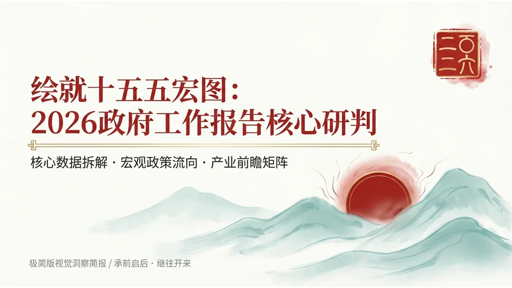 国潮设计风格政府工作报告PPT