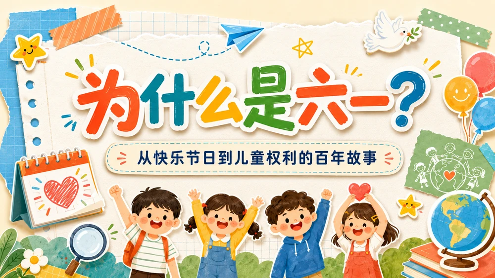 《为什么是六一》童年探索手账风PPT