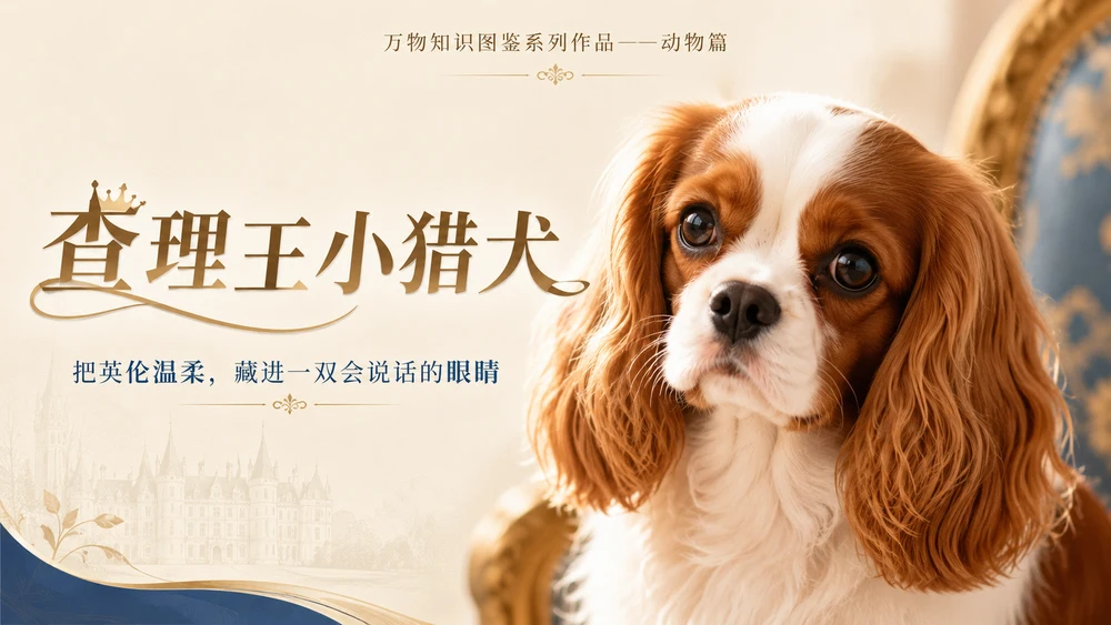 万物知识图鉴系列作品PPT——查理王小猎犬
