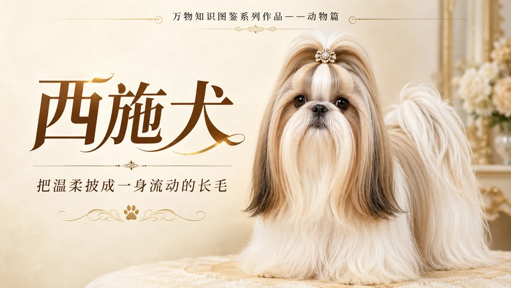 万物知识图鉴系列作品PPT——西施犬