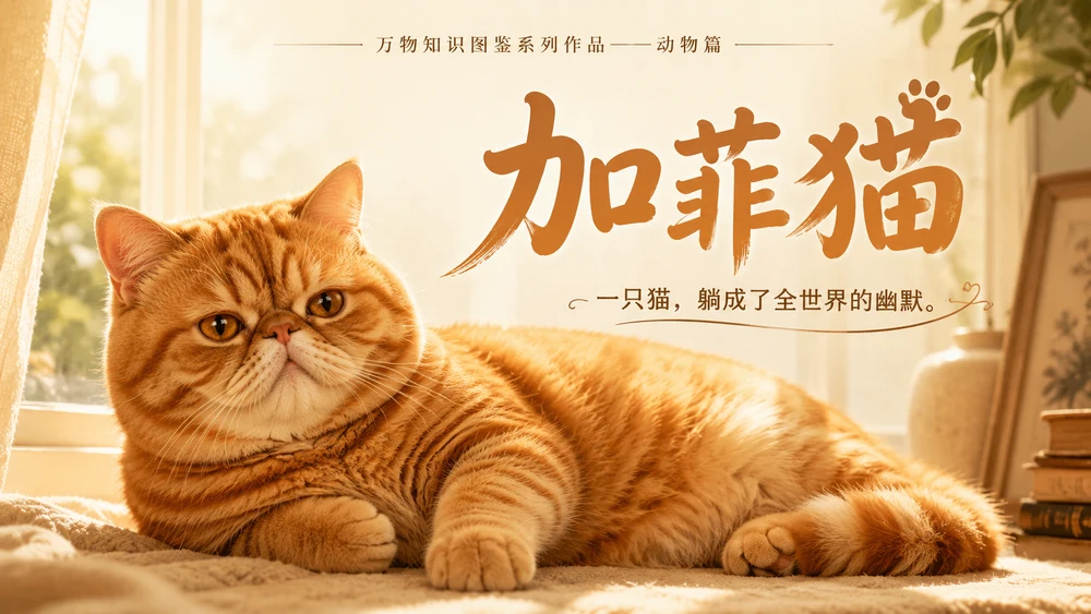 万物知识图鉴系列作品PPT——加菲猫
