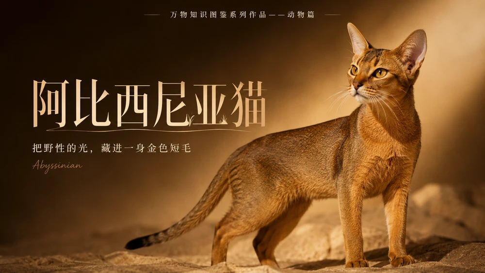 万物知识图鉴系列作品PPT——阿比西尼亚猫
