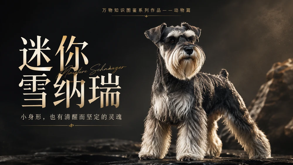 万物知识图鉴系列作品PPT——迷你雪纳瑞
