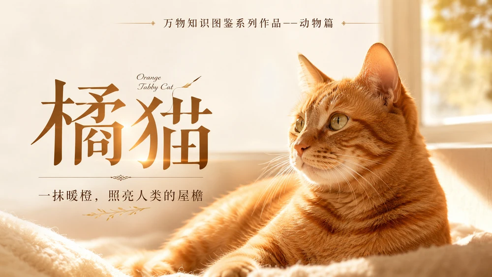 万物知识图鉴系列作品PPT——橘猫