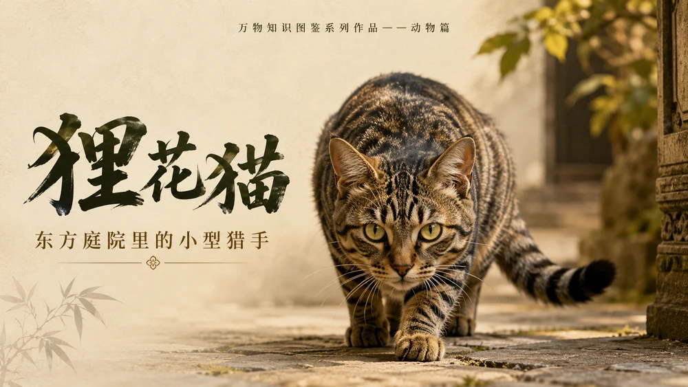万物知识图鉴系列作品PPT——狸花猫