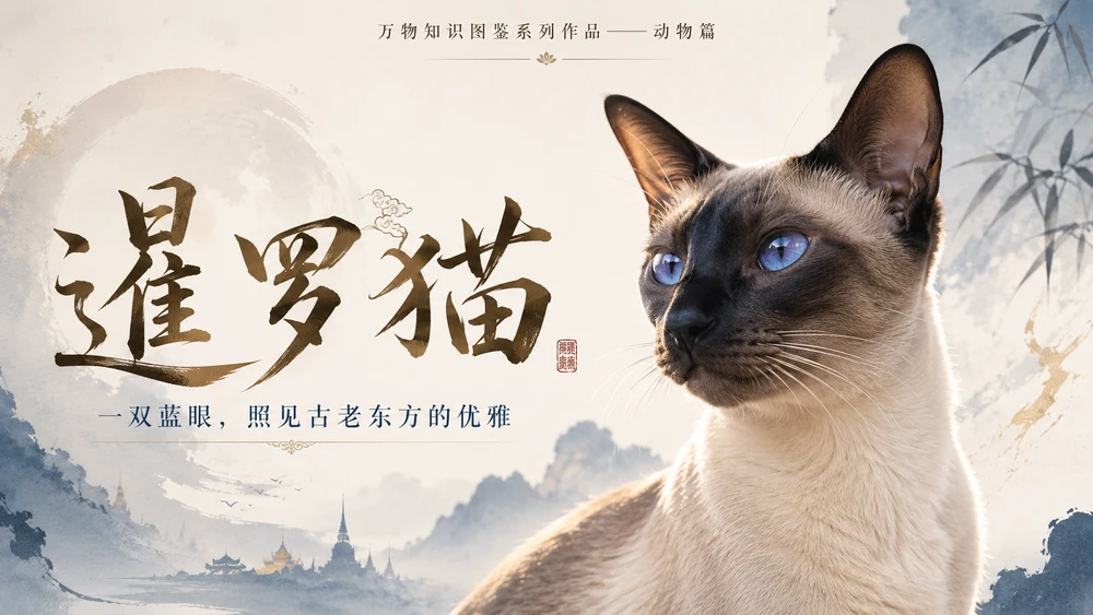 万物知识图鉴系列作品PPT——暹罗猫