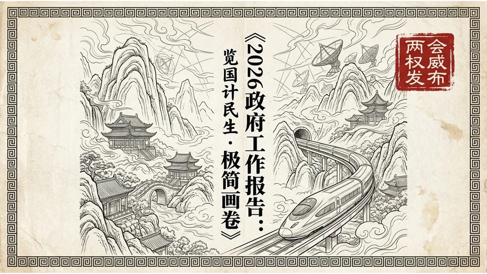 中式连环画风格政府工作报告PPT