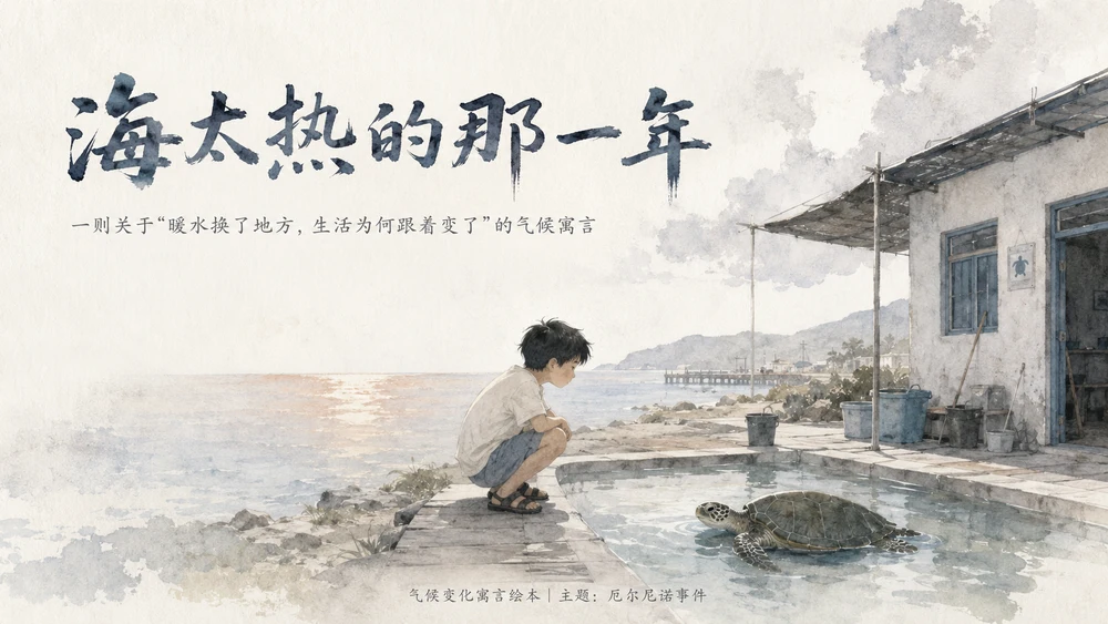 气候变化寓言绘本PPT｜海太热的那一年