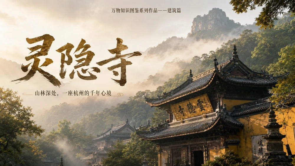 万物知识图鉴系列作品PPT——灵隐寺