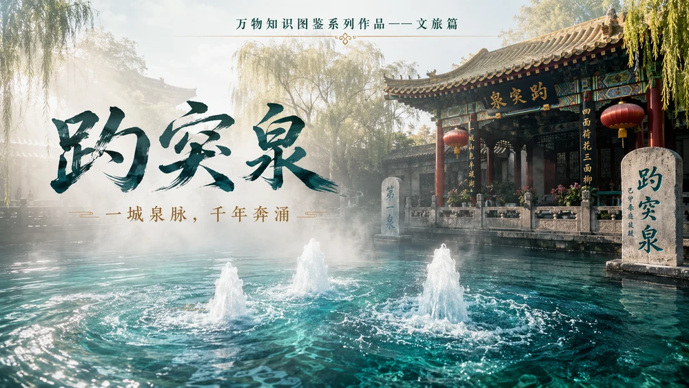 万物知识图鉴系列作品PPT——趵突泉