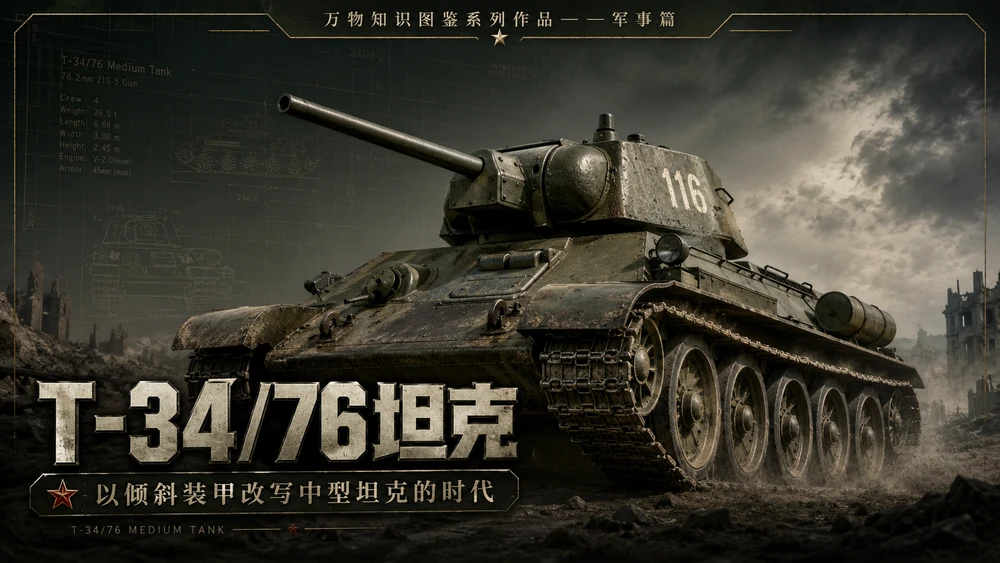 万物知识图鉴系列作品PPT——T-34_76坦克