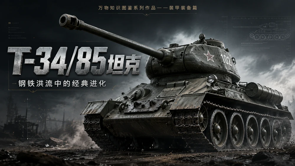 万物知识图鉴系列作品PPT——T-34-85坦克