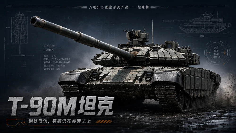万物知识图鉴系列作品PPT——T-90M坦克