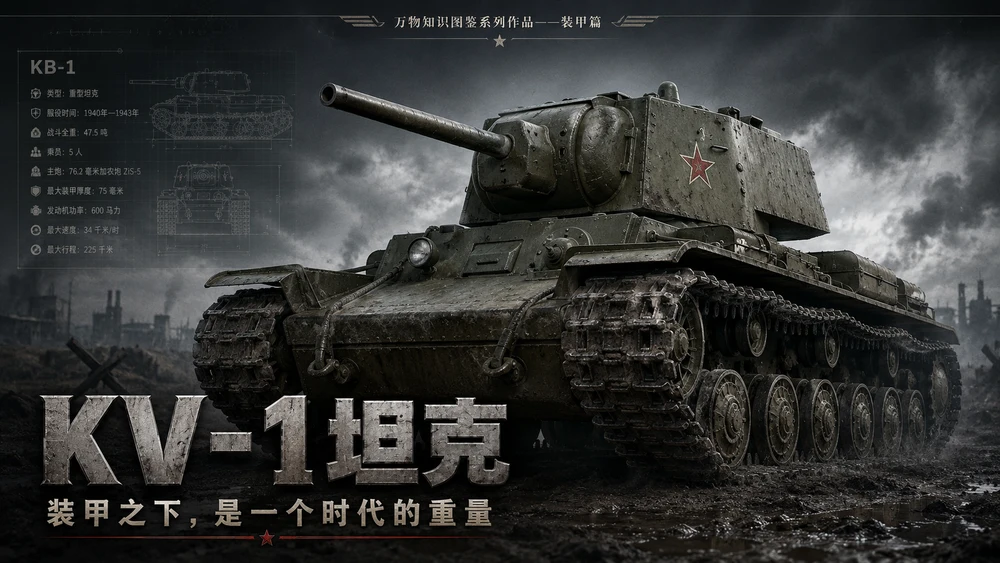 万物知识图鉴系列作品PPT——KV-1坦克