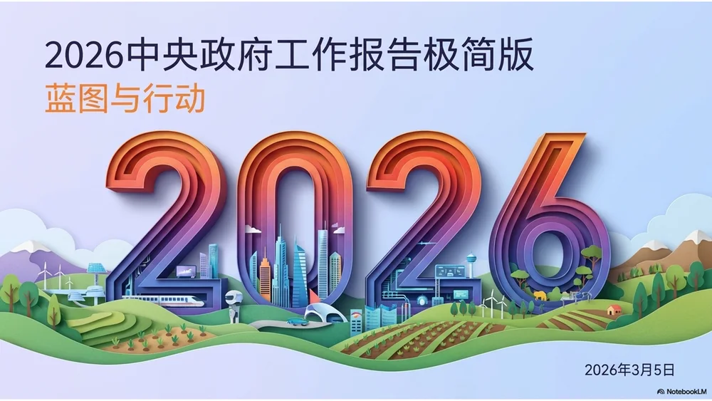 彩色层叠纸张风格政府工作报告PPT