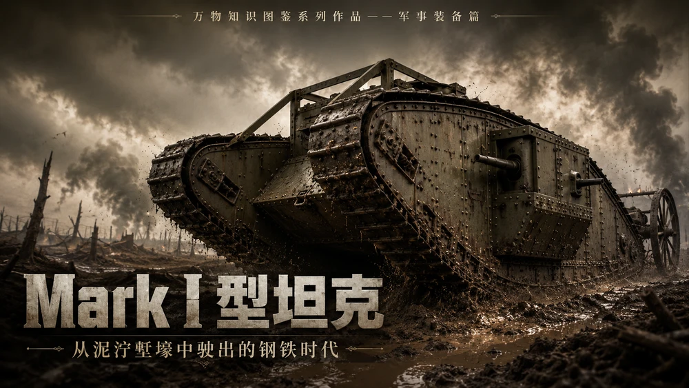 万物知识图鉴系列作品PPT——Mark_I型坦克
