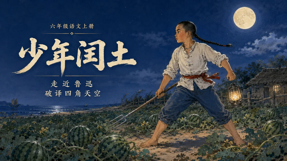 部编版小学语文六年级上册《少年闰土》PPT课件｜鲁迅文学公开课教学模板