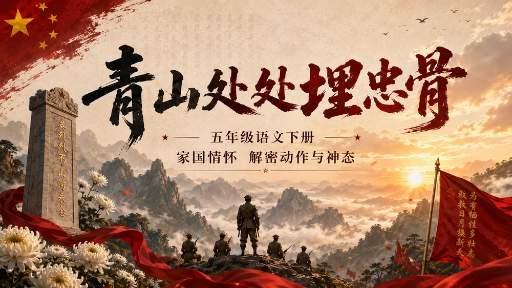 部编版小学语文五年级下册《青山处处埋忠骨》PPT课件｜红色主题家国情怀公开课模板