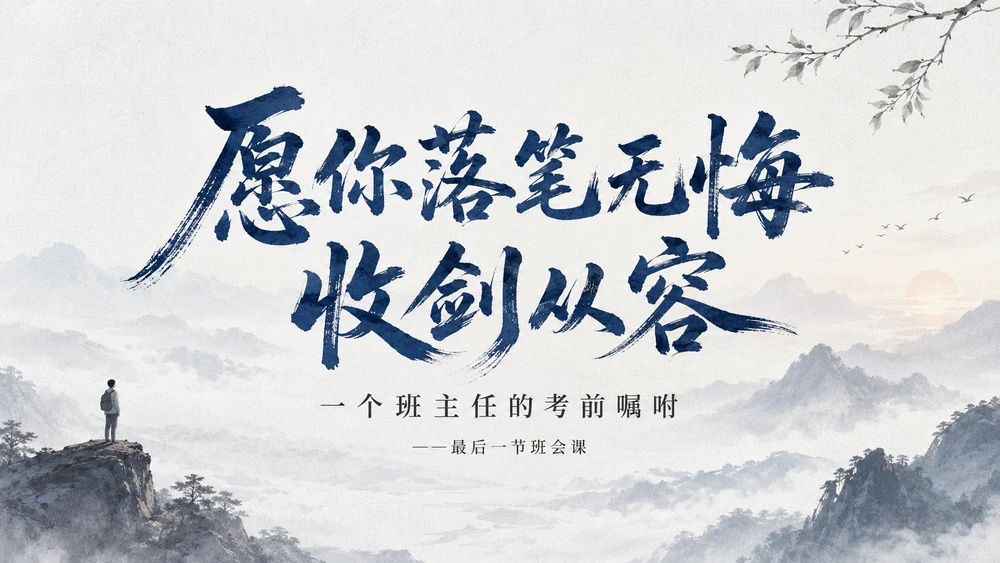 高考考场实用策略班会课：愿你落笔无悔 收剑从容PPT