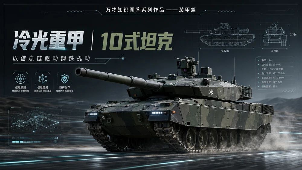 万物知识图鉴系列作品PPT——10式坦克