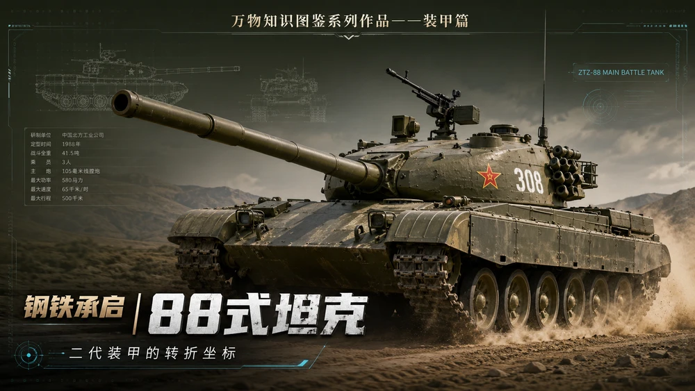 万物知识图鉴系列作品PPT——88式坦克