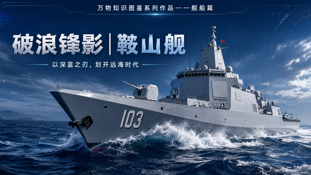 万物知识图鉴系列作品PPT——鞍山舰