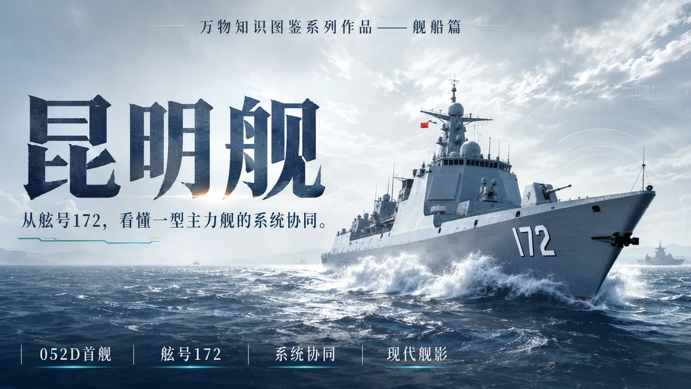 万物知识图鉴系列作品PPT——昆明舰