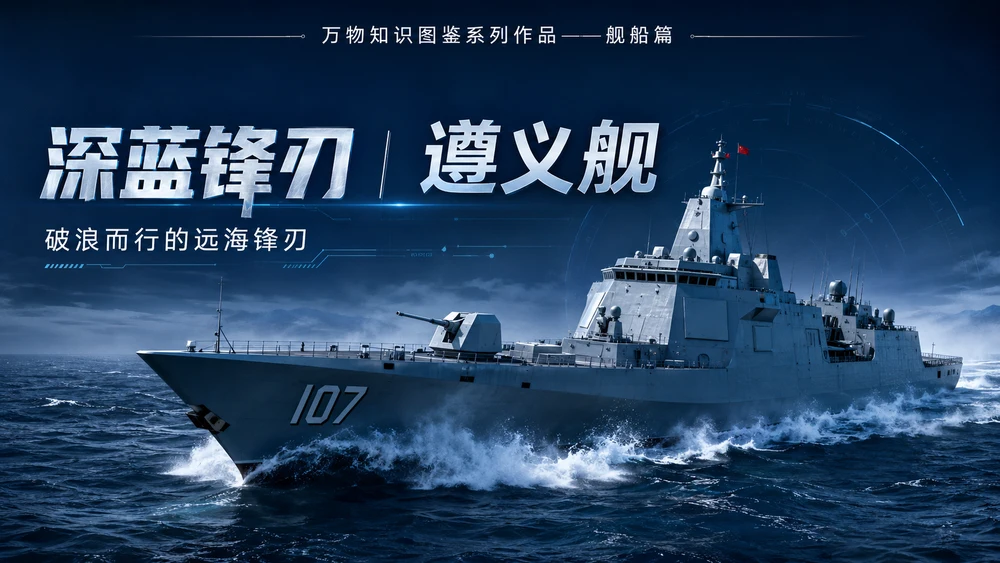 万物知识图鉴系列作品PPT——遵义舰