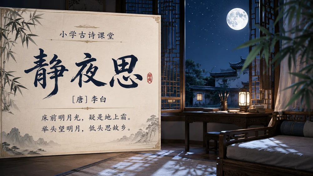 小学古诗课堂系列课件PPT【完整课件包】——静夜思