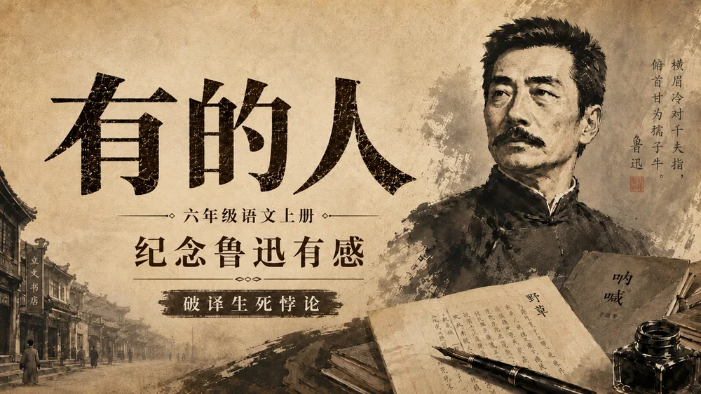 部编版小学语文六年级上册《有的人——纪念鲁迅有感》PPT课件｜鲁迅纪念诗歌朗诵公开课模板