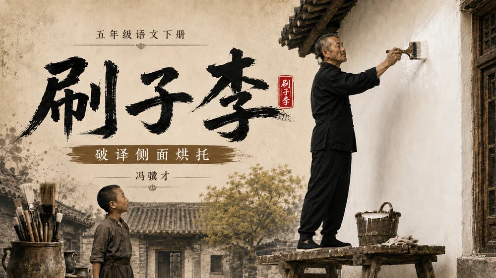 部编版小学语文五年级下册《刷子李》PPT课件｜民间奇人匠人精神公开课模板
