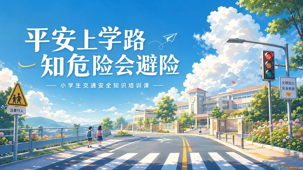 乡镇乡村小学生交通安全知识培训课PPT