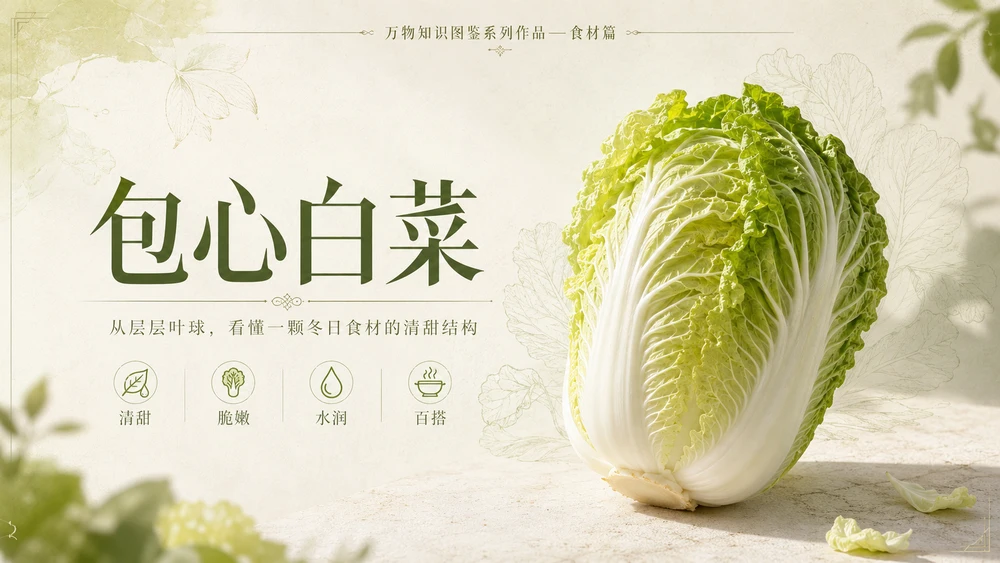 万物知识图鉴系列作品PPT——包心白菜