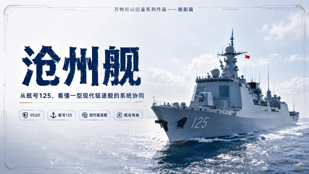 万物知识图鉴系列作品PPT——沧州舰