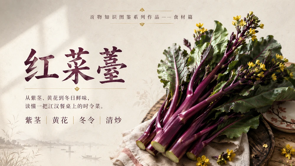 万物知识图鉴系列作品PPT——红菜薹