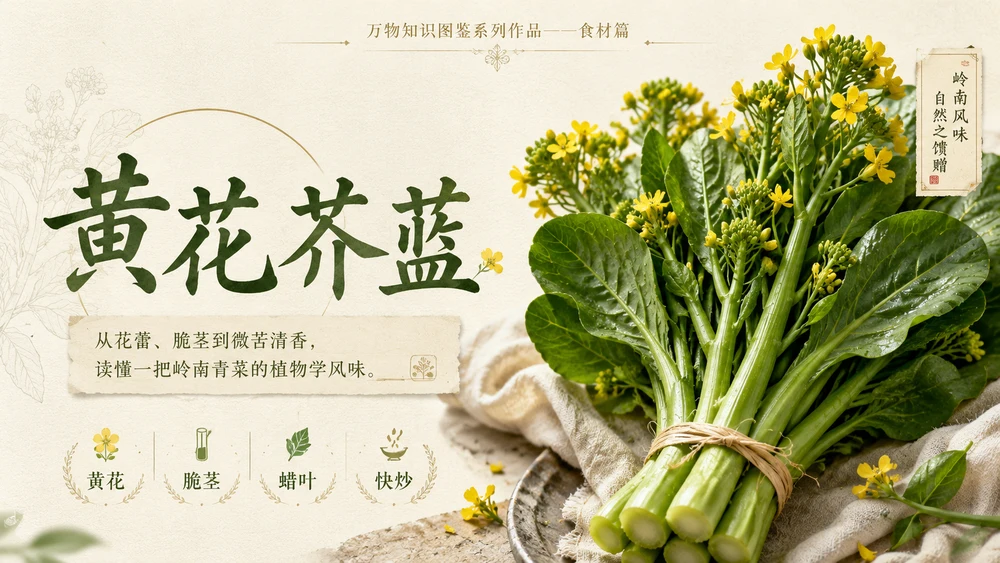 万物知识图鉴系列作品PPT——黄花芥蓝