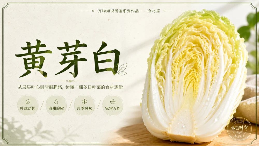 万物知识图鉴系列作品PPT——黄芽白