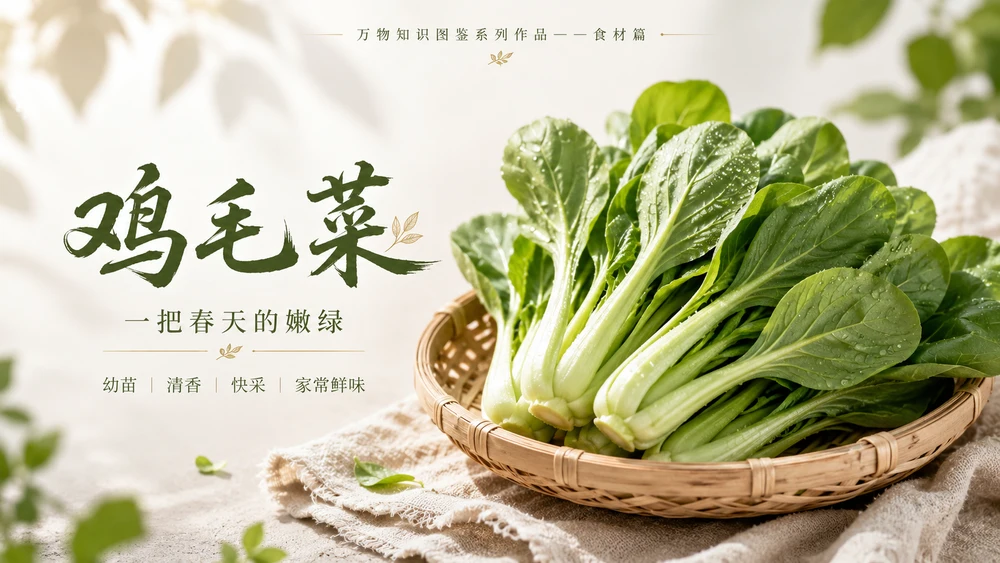万物知识图鉴系列作品PPT——鸡毛菜