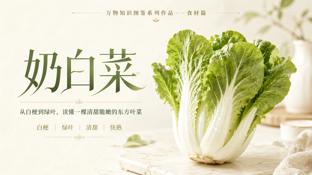 万物知识图鉴系列作品PPT——奶白菜