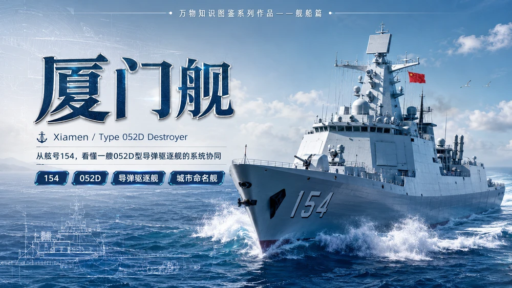万物知识图鉴系列作品PPT——厦门舰