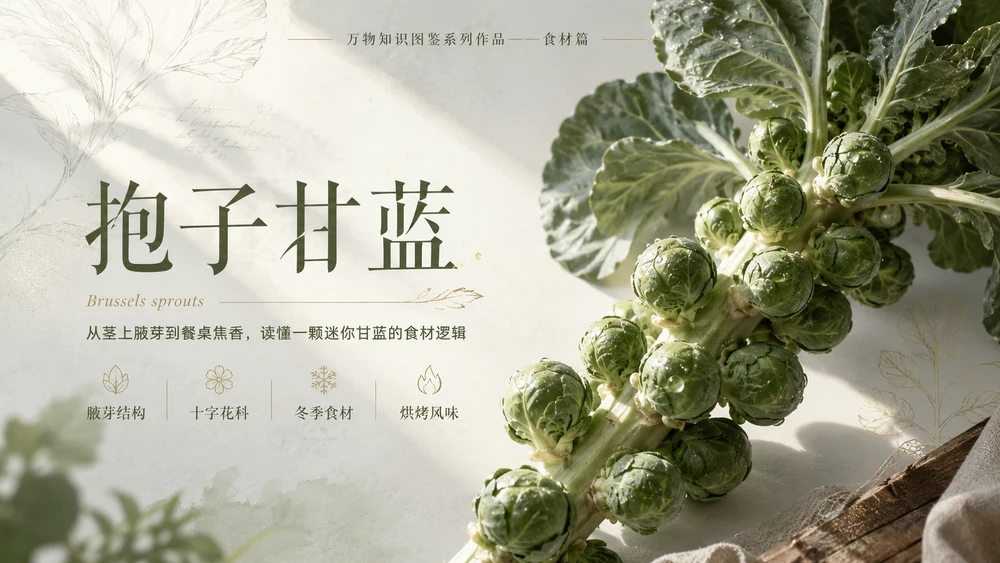 万物知识图鉴系列作品PPT——抱子甘蓝