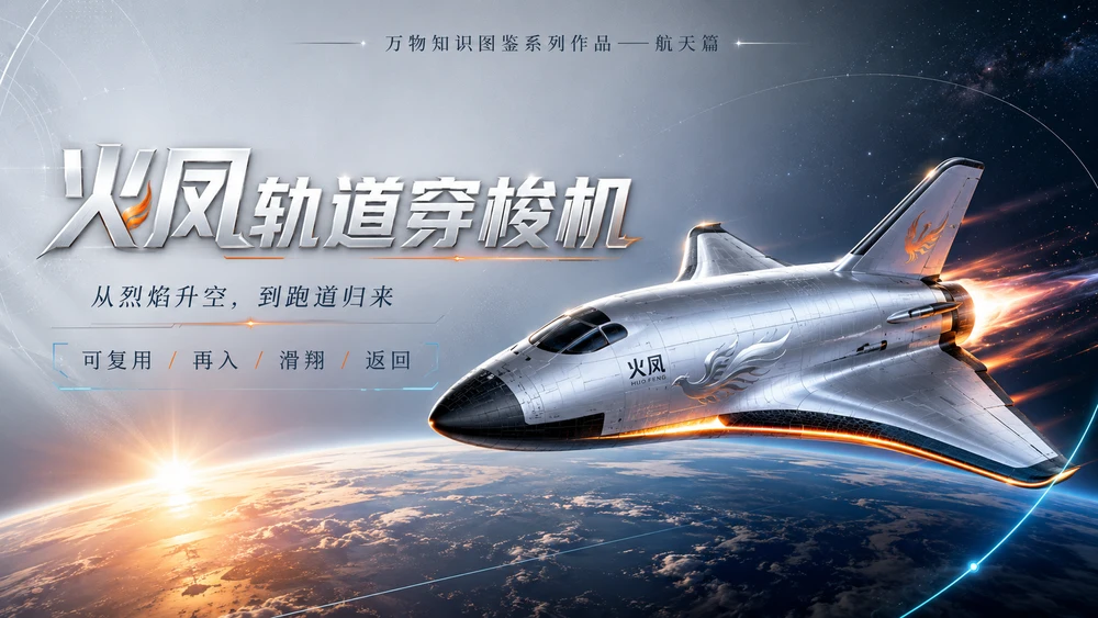 万物知识图鉴系列作品PPT——火凤轨道穿梭机