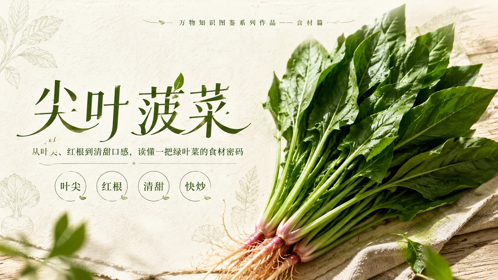 万物知识图鉴系列作品PPT——尖叶菠菜