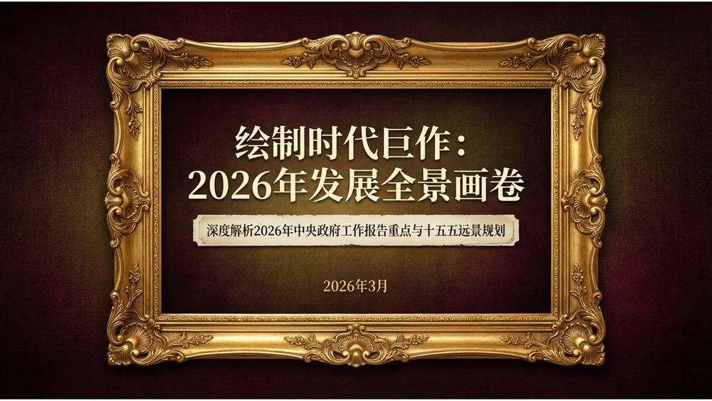 油画风格政府工作报告PPT