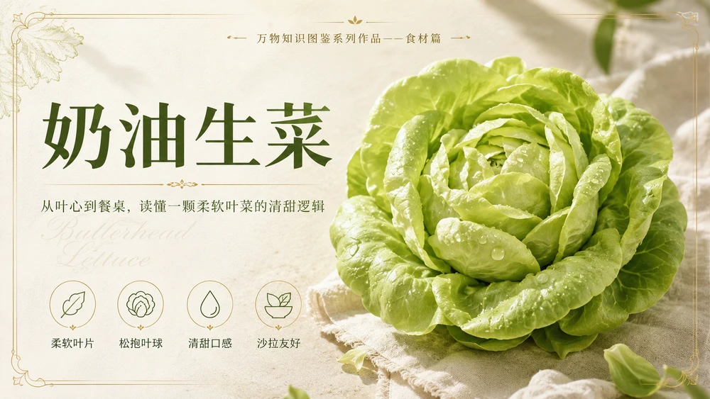 万物知识图鉴系列作品PPT——奶油生菜
