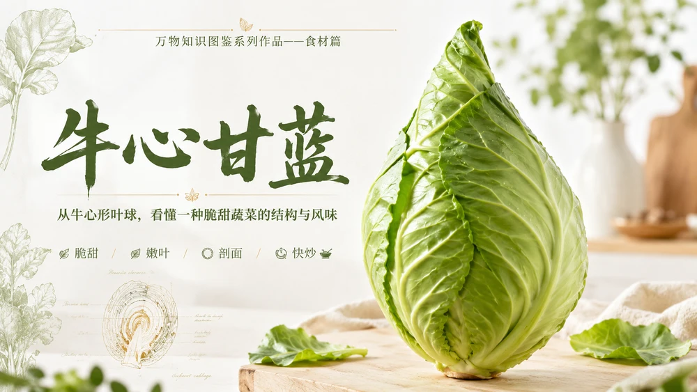 万物知识图鉴系列作品PPT——牛心甘蓝