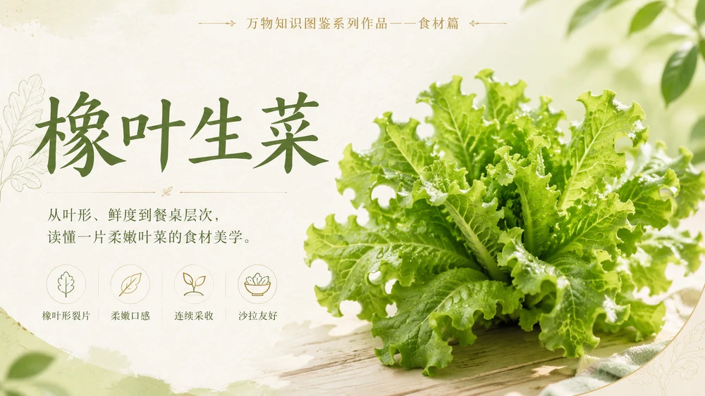 万物知识图鉴系列作品PPT——橡叶生菜